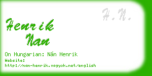 henrik nan business card