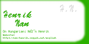 henrik nan business card